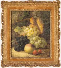 Still Life with Grapes & Peach by Oliver Clare, Oil on Canvas, sold Oct 2025