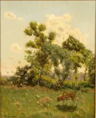 Cow in a Landscape by Gustave Wiegand, Oil on Canvas, sold Oct 2025