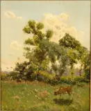Cow in a Landscape by Gustave Wiegand, Oil on Canvas, sold Oct 2025