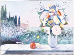 Le Balcon by Charles Levier, Oil on Canvas, sold Oct 2025