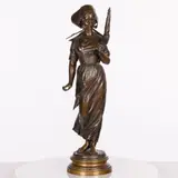 The Spinner by Pierre Marie François Ogé, Bronze, sold Oct 2025
