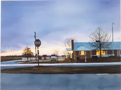 Delaware Roadway by John Bayalis, Watercolor, sold Oct 2025