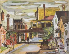 Under the L by Kay Herrmann Dyer, Lithograph with Gouache, offered Jun 2025