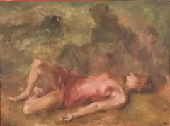 Ritual by Frede Vidar, 1949, Oil on Canvas, sold Jun 2025