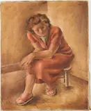 Seated Woman by Frede Vidar, Oil on Canvas, sold Jun 2025