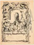 Mozart Illustration for Metropolitan Opera by Frede Vidar, Ink on Board, offered Jun 2025