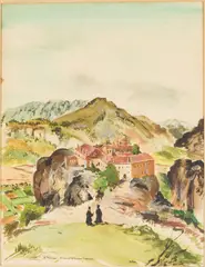 Les Meteores by Frede Vidar, Watercolor on Paper, sold Jun 2025