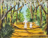 Untitled, Figures Walking by Allen Fireall, Oil on Canvas, sold Jun 2025