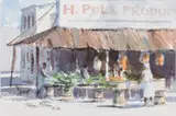 Polk's by Ray Ellis, Watercolor, sold Jun 2025