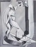 Untitled Figure, Black and White by Beulah Weaver, Oil on Canvas, sold Jun 2025