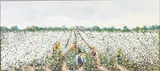 Cotton Field by T. Bolton, 1971, Oil on Canvas, sold Jun 2025