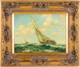 The Swift Yacht by Robert Sanders, Oil on Canvas, sold Jun 2025