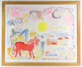 Signed lower right. "Palimpsest - Roma, Hydra Summer + Fall" written on bottom. September by Michael Lawrence, 2012, Acrylic and wood, sold Sep 2026