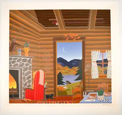 Titled Log Cabin, edition 19/100 by Thomas McKnight, Pencil, offered Mar 2026