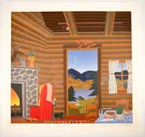 Titled Log Cabin, edition 19/100 by Thomas McKnight, Pencil, offered Mar 2026