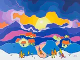 Home from the City by Ted Harrison, 1983, acrylic on canvas, sold May 2026