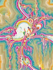 Papal Visit to Fort Simpson by Alex Janvier, acrylic on linen, sold May 2026
