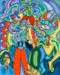A Time to Share by Daphne Odjig, 1987, acrylic on canvas, sold May 2026