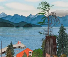Hopkin’s Landing, Howe Sound by E. J. Hughes, 2002, watercolour on paper, sold May 2026