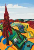 Landscape, Spruce Pine Beetle Kill by Lawrence Paul Yuxweluptun, 2008, acrylic on canvas, sold May 2026