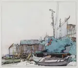 Mamalilicoola, BC by Walter J. Phillips, colour woodcut on paper, sold May 2026