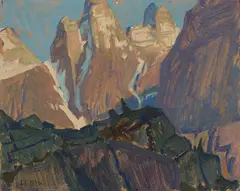 Mt. Ringrose from Wiwaxy Peaks Above Oesa Trail by J. E. H. MacDonald, oil on board, sold May 2026