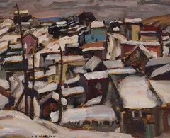 Cobalt, Early Snow / Landscape (verso) by A. Y. Jackson, 1935, double-sided oil on board, sold May 2026