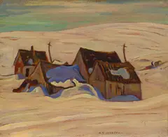 French Canadian Farm by A. Y. Jackson, oil on board, sold May 2026