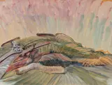 Trunks on a Hill-Top by Emily Carr, oil on paper on board, sold May 2026