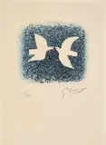 Couple d'oiseaux by Georges Braque, 1963, Farblithografie auf Arches-Velin, sold Apr 2025