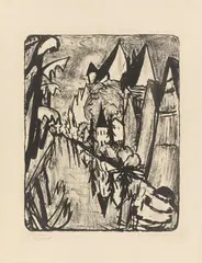 Tübingen by Erich Heckel, 1920, Lithographie auf festem Papier, sold Mar 2026