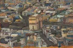 Paris 7/V (Dämmerung) by Ralph Fleck, 1995, Öl auf Packpapier, sold Mar 2026