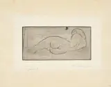 Ruhende (vom Rücken) by Wilhelm Lehmbruck, 1913, Kaltnadel auf Bütten, sold Feb 2025