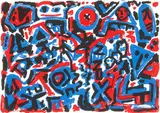 Gegenwärtige Verhältnisse by A. R. Penck, 1989, Farbserigrafie auf Velin, sold Jan 2025
