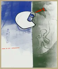 Nieder mit dem Imperialismus by Martin Kippenberger, 1984, Farbserigrafie auf Karton, sold Jan 2026