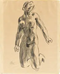Kniender weiblicher Akt by Georg Kolbe, Kohle auf Papier, sold Jan 2026