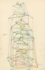 Sunflower by Ștefan Bertalan, 1979, Farb-, Faser- und Bleistift auf festem Papier, im Original-Rahmen, sold Sep 2025