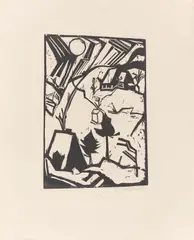 Schneetreiben (Gebirge im Schnee) by Erich Heckel, 1914, Holzschnitt auf handgeschöpftem Bütten, sold Jan 2026