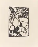Schneetreiben (Gebirge im Schnee) by Erich Heckel, 1914, Holzschnitt auf handgeschöpftem Bütten, sold Jan 2026