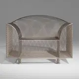How High the Moon armchair by Shiro Kuramata, epoxy coated nickel-plated steel, sold Jun 2023