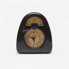Measured Time clock and kitchen timer by Isamu Noguchi, c. 1932, Bakelite, plastic, printed paper, enameled brass, sold Jun 2023