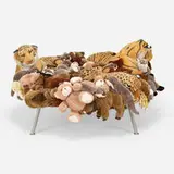 Cake stool by Fernando and Humberto Campana, 2008, stuffed animals, stainless steel, sold Jun 2023