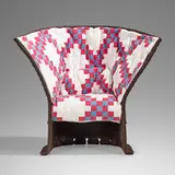 Feltri chair by Gaetano Pesce and Raf Simons, 1987 / 2018, thermosetting resin, wool felt, hempen cord, Irish Chain quilt, sold Jun 2023