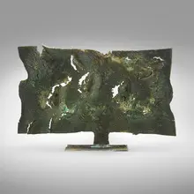 Untitled (Monumental Spill Cast) by Harry Bertoia, c. 1963, bronze with added base, sold Jun 2023