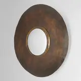 Wall mirror, model134 by Hervé van der Straeten, c. 2000, hammered brass with applied patina, mirrored glass, sold Jun 2023