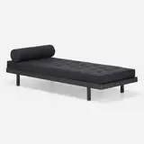 SCAL daybed, no. 450 by Jean Prouvé, c. 1952, enameled steel, upholstery, sold Jun 2023