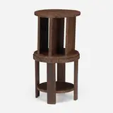 Rare table by Eugène Printz, c. 1930, palmwood, stainless steel, sold Jun 2023