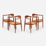 The Chairs, set of four by Hans J. Wegner, teak, cane, sold Jun 2023