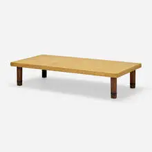 Coffee table, model 5053 by Paul Theodore Frankl, c. 1950, lacquered cork, stained birch, sold Jun 2023