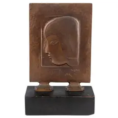 Head of Laura by Beniamino Benvenuto Bufano, Bronze bas-relief on wood base, offered Sep 2026